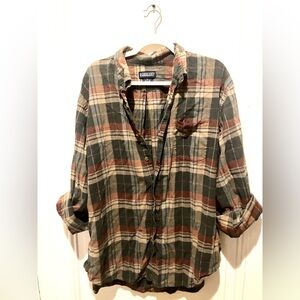 Vintage Oversize Lands End plaid button up sz - XL